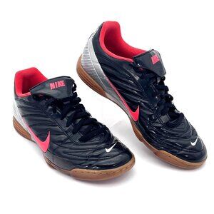 Nike Tiempo Indoor Soccer Football Shoes Mens US 8.5 Black Silver Orange Tan
